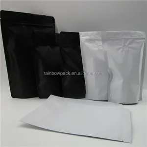 laminated aluminum foil ziplock bag stand up pouch /matte white
