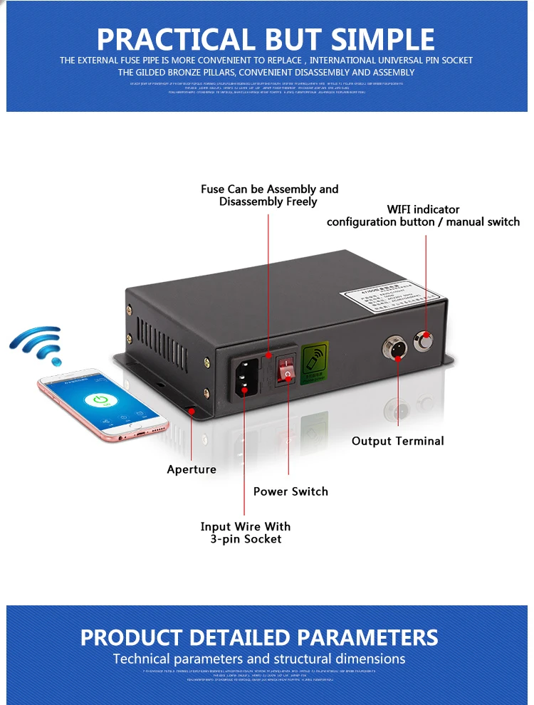 47/60 AC Desktop Power Supply 100W for Bank Discoloration Glass with Mobile Phone Intelligent Remote Control Transformer