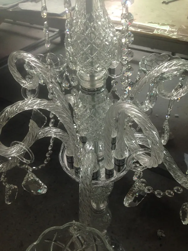 Number TD29 plastic candelabra crystal wedding clear table lamp for