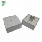 Simple Square Black Logo White Box With Paper Insert For Perfume Bottle Packaging