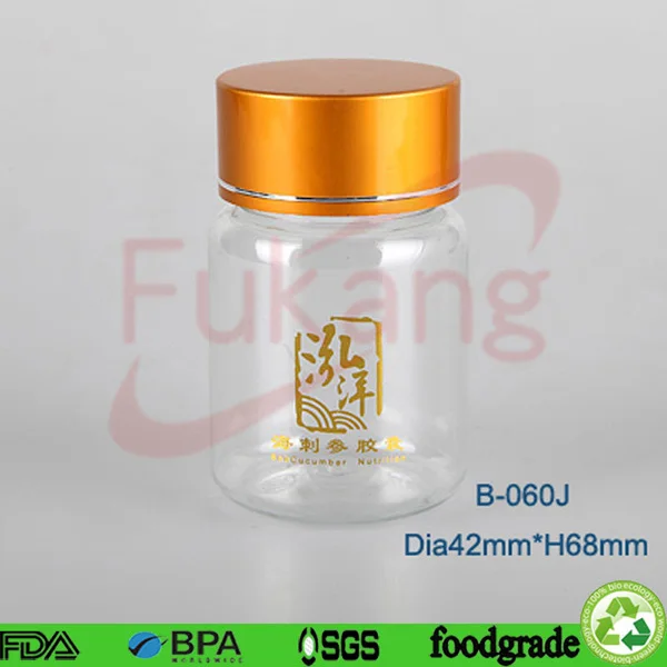 50CC Plastic Nutrition Powder Package Bottle , Clear Plastic Round Shape Nutritious AD Plastic Bottle