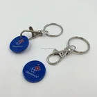Custom Design Cheap Plastic Shopping Cart Trolley Coin holder Keychain