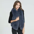 Factory Supply Fashion Women Winter Vest Natural Fox Fur Waistcoat Blue Fox Fur Vest For Women