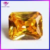 China Wholesaler golden gems with princess cut cubic zirconia cushion shape CZ stone loose stone TOP quality