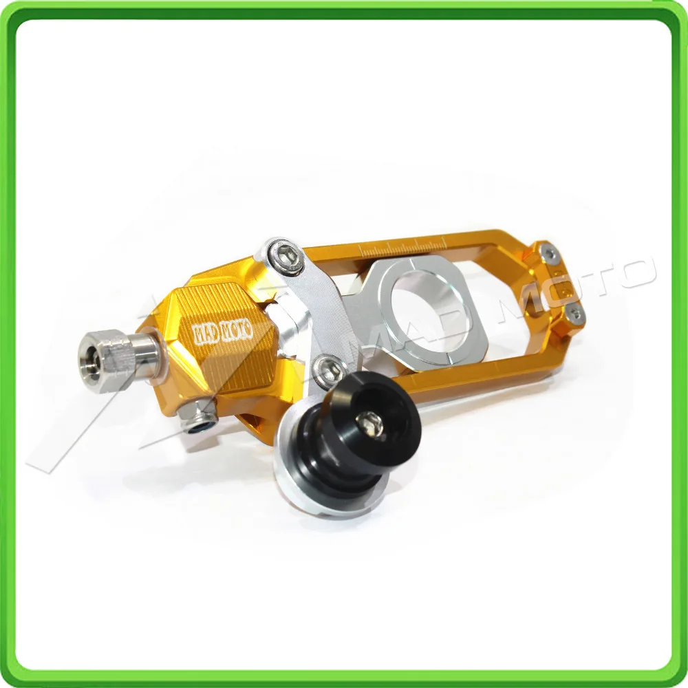 Motorcycle Chain Tensioner Adjuster with paddock bobbins fit for HONDA CBR 1000 RR CBR1000RR 2004 2005 2006 2007 Gold & Silver (10)