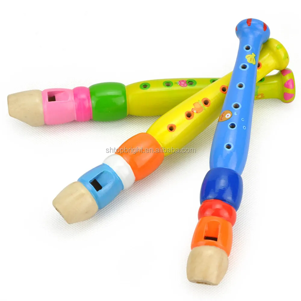 fashion cheap price kids flute learning and teaching toys wood hand