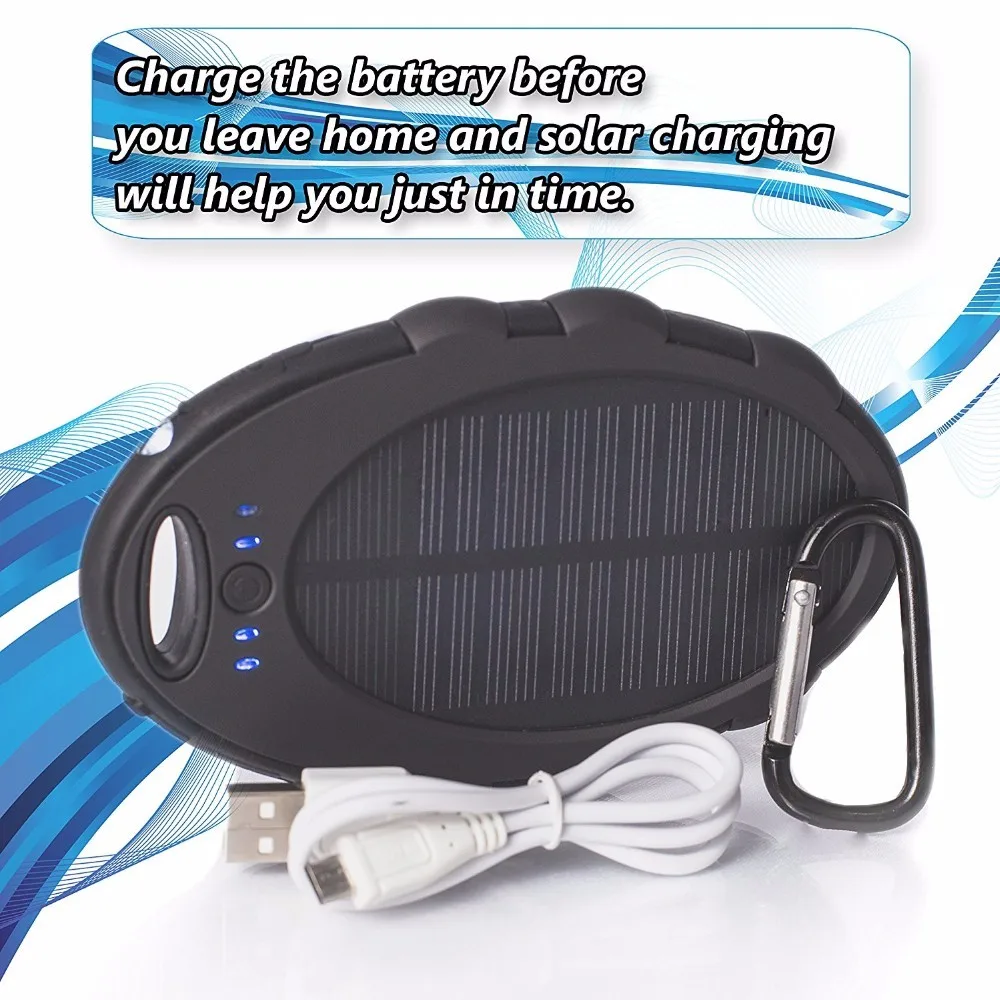 High quality custom Colorful Oval Waterproof USB Portable Solar Power Bank with LED light - ANKUX.COM