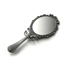 beautiful foldable vintage metal handle make up mirror