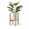 Wood Plant Stand Adjustable Modern Flower Pot Stand Indoor