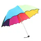Cheap Promotional Rainbow Manual Folding Kids and Women Rain Umbrella with 8 Panels of Different Colors