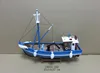 Wooden Crab boat model, Blue 45x14x37cm, OEM Shrimp ship model, Hand made Fishing vessel replic model