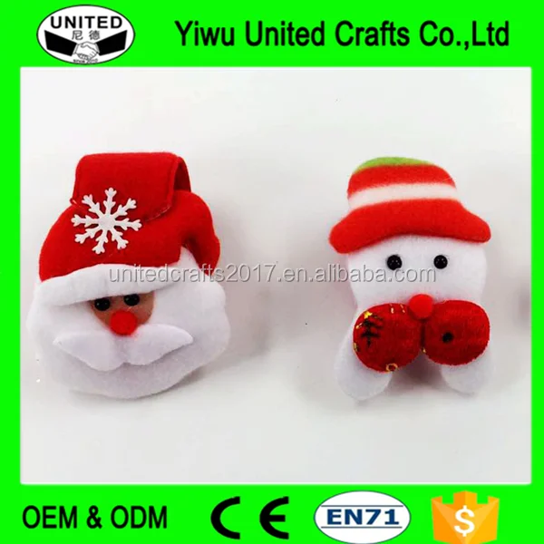 santa claus plush bracelet , promotion gifts toy , plush slap