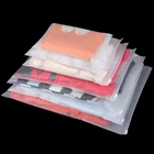 CPE Plastic Slider Transparent And Frosted Packaging Bag For Underwear With Zipper Top/