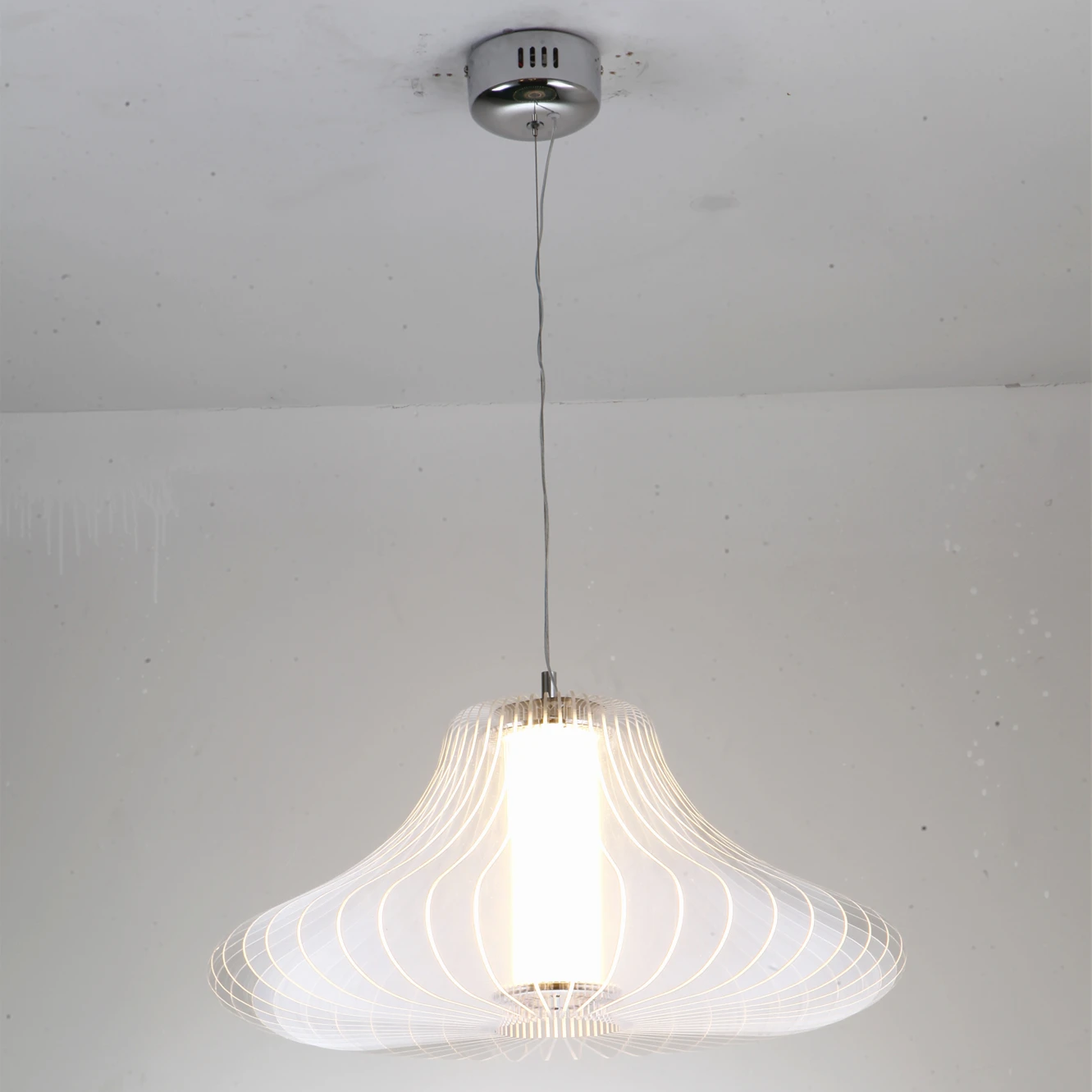 Zhongshan European simple modern indoor living room led white pendant light chandelier