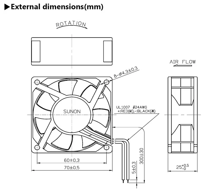 Cooler, SUNON, 7025, 70mm, 70x70 - detail 2