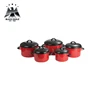 Red nonstick camping stove enamel cast iron cookware set