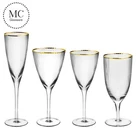 Gold rimmed custom personalized large wine glass set