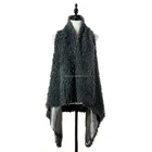 Thicken trendy Scarf woman fake fox fur daily lady shawls black overlength scarf