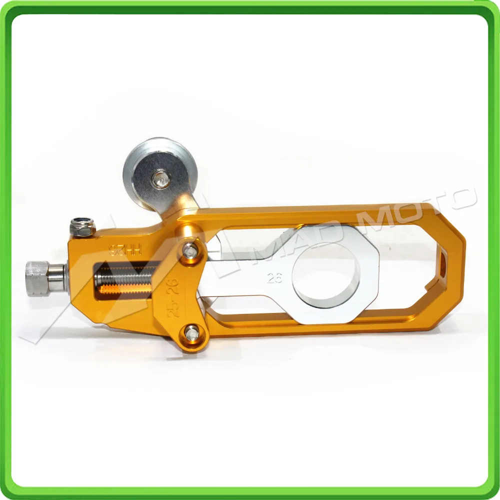 Motorcycle Chain Tensioner Adjuster with paddock bobbins kit for Yamaha YZF-R1 R1M R1S 2015 2016 2017 15 16 17 Gold&Silver (11)