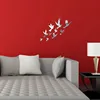 Flying birds shaped mirror wall stickers acrylic 3d home decor mirror sticker