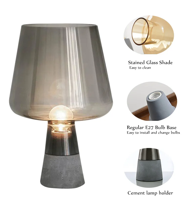 vintage style concrete table lamp desk cement lamp bedside hotel