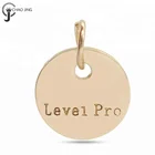 Wholesale custom letter engraving zinc alloy round gold charm and pendants