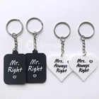 personalized wedding favor gifts keychain for guests souvenirs couple keychain / mr right and mrs always right