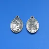 antique silver St Francis bless and protect my pet small medal dog tag pet id tag