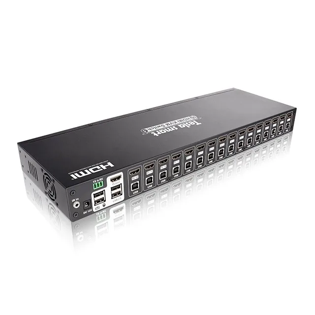 Apoio Hub USB/Teclado/Mouse 4 K Switcher KVM Switch HDMI 16x1 Transmiss&atilde;o de V&iacute;deo - ANKUX.COM