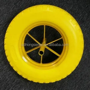 16 inch 16x4 350-8 400-8 pu foam spoke wheels for wheelbarrow