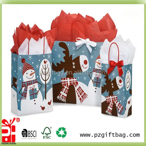 fancy design promotion christmas kraft paper bags