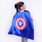 Wholesale 70*70cm Superhero Cape for Kids Halloween Party Costume Captain Capes and America Masks Set