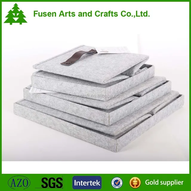collapsible light grey storage box portable felt containers set