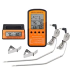Hot Sell Digital Wireless Thermometer BBQ Meat Oven Thermometer with Dual Stainless Steel Probes and Clips