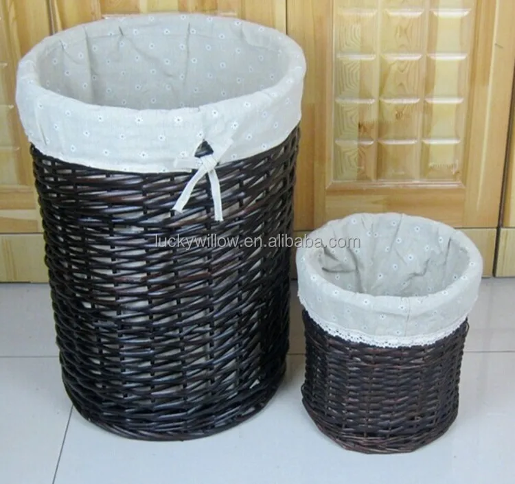wicker laundry basket dirty clothing basket with full liner set