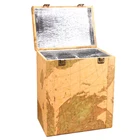 Wholesale custom luxury 6 bottle yellow The surface of a map pattern leather red wine bottle packaging gift box