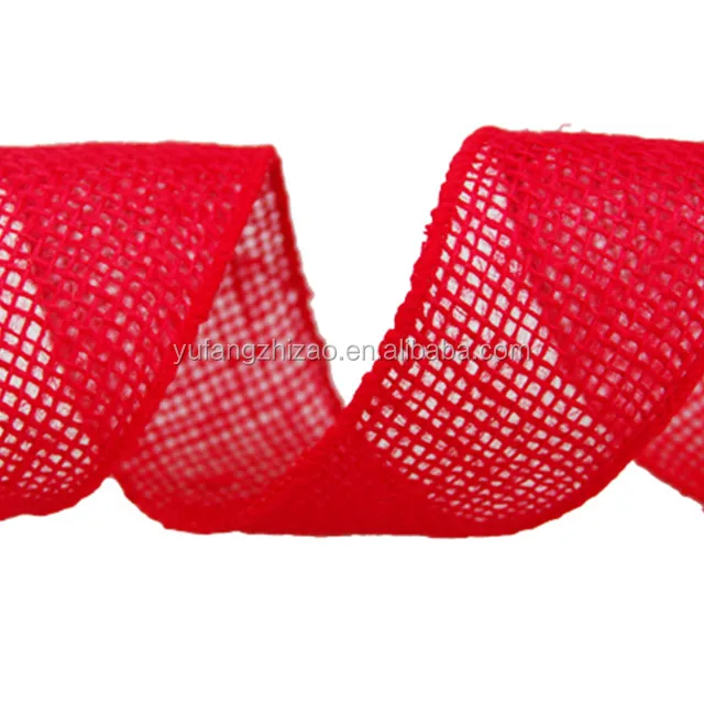 colorful mesh printed hemp ribbon hemp jute ribbon wrap for home