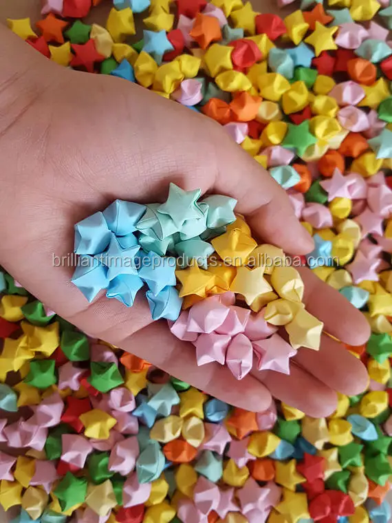 buy glitter lucky star folded paper star origami craft