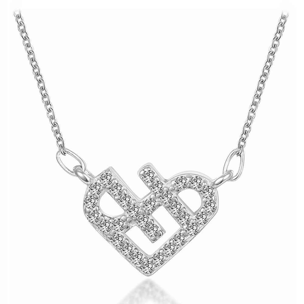 fine jewelry 925 sterling silver heart pendant necklace shine