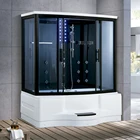 Aishang Acrylic Oblong Computer control with Whirlpool Massage Steam Shower Room