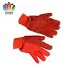 High quality cheap price thick fluorescence orange canvas cotton knitted work gloves