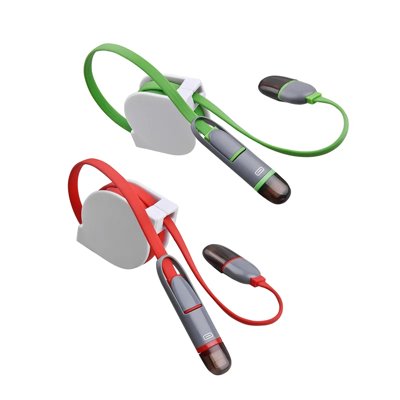 2in1 USB Charging Cable Multifunction USB Cable 2 in 1 Retractable Data Cable for iPhone, for Type C - ANKUX.COM