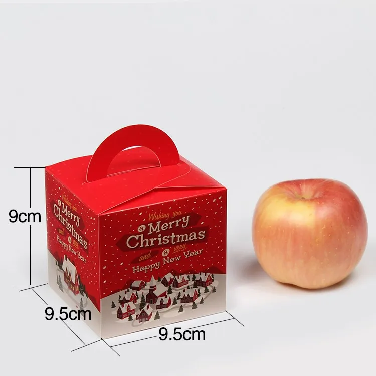 whited board christmas apple box with food paper