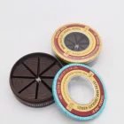 CBD tin case small round pocket chocolate candy food tin box with window on top lid