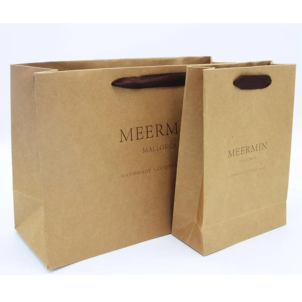 beautiful design custom brown kraft shopping paper bag for