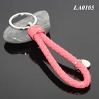 High Grade Cow Leather Cord Leather Knitted Keyring Creative Car Key Ring Wholesale Braided Pick Leather Cord Keychain
