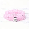 Newest Gemstone Natural round stone Rose Quartz Healing Crystal Bracelet Necklace 108 beads japa mala