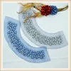new product neck trim beaded collar for woman new neck design with diamond and metal chain for lady dress decoration
