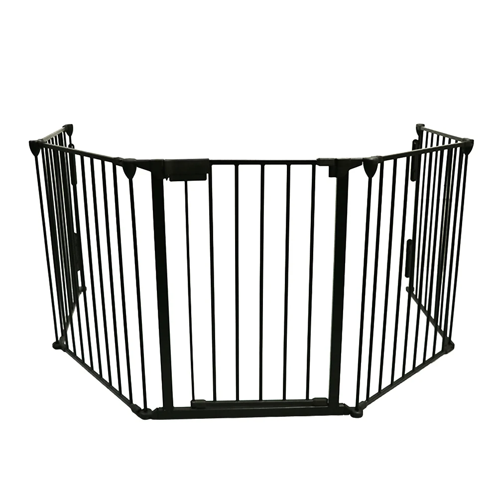 5 Panels Folding Metal Safety Barrier Pets Safety Gate Fireplace