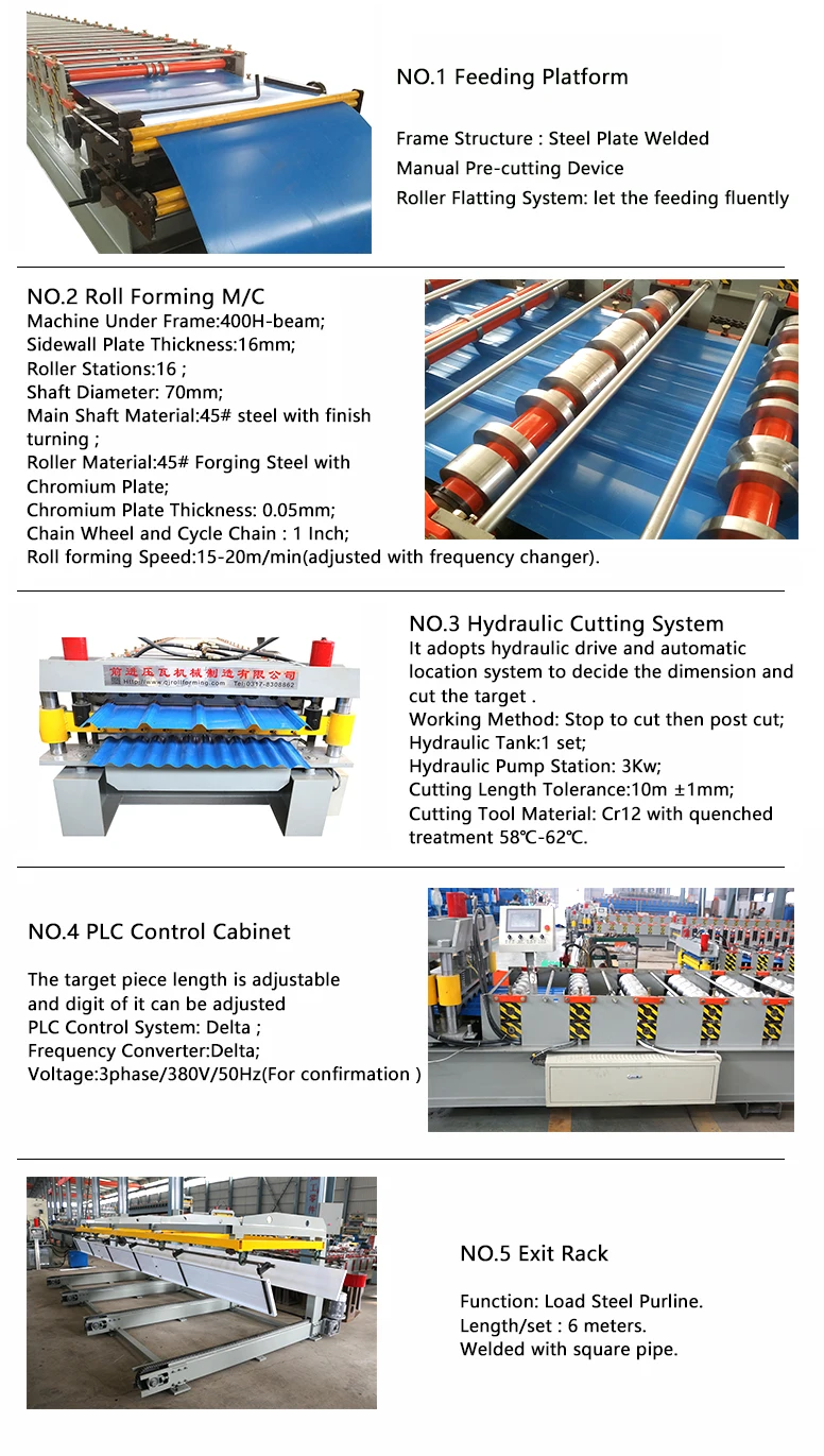 roof panel step tile roll forming machine price double layer steel roof and wall sheet roller machine